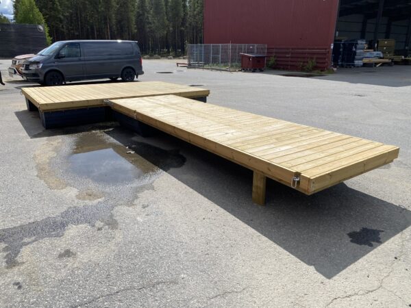 Landgång L5500xB1500mm impregnerad med 2 flytpontoner - Bild 5