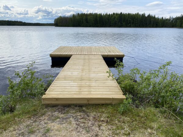 Landgång L5500xB1500mm impregnerad med 2 flytpontoner - Bild 2