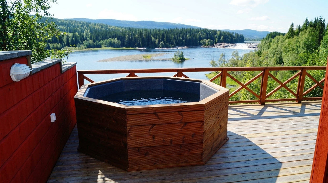 Terrasspool byggsats, kombo (el och ved)